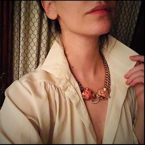 J.Crew rhinestone jaguar necklace